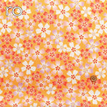 Polyester Crepe (Chirimen) Printed Fabric - Sunny Moss Phlox - nomura tailor