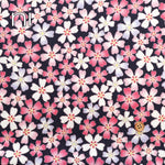 Polyester Crepe (Chirimen) Printed Fabric - Sunny Moss Phlox - nomura tailor