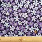Polyester Crepe (Chirimen) Printed Fabric - Sunny Moss Phlox - nomura tailor