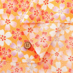Polyester Crepe (Chirimen) Printed Fabric - Sunny Moss Phlox - nomura tailor