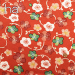 Polyester Crepe(Chirimen) Printed Fabric  - Plum - nomura tailor