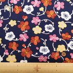 Polyester Crepe(Chirimen) Printed Fabric  - Plum - nomura tailor