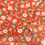Polyester Crepe(Chirimen) Printed Fabric  - Plum - nomura tailor