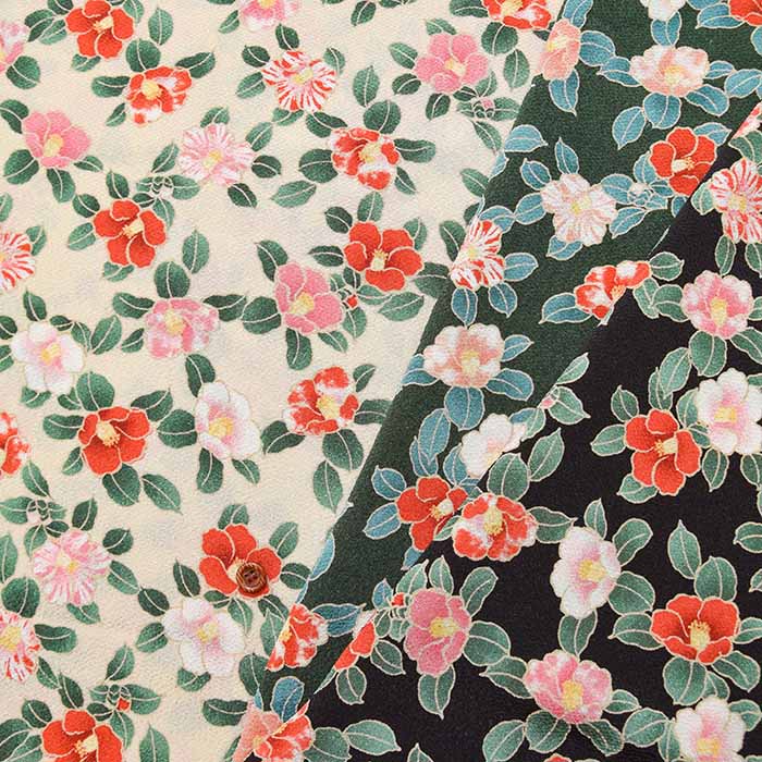 Polyester Fi -Ekoshi Kimen Print Fabric Tsubaki - nomura tailor