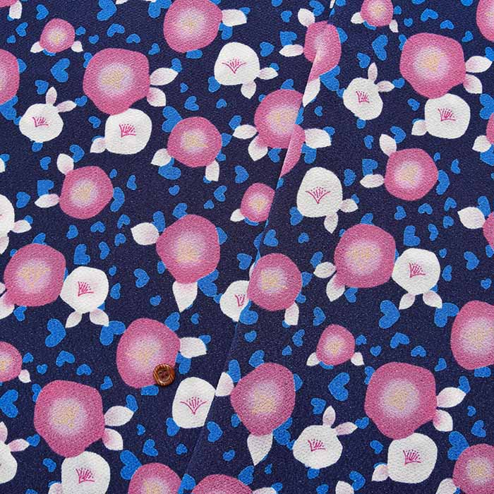 Polyester Chirimeprint Fabric Otome Tsubaki - nomura tailor