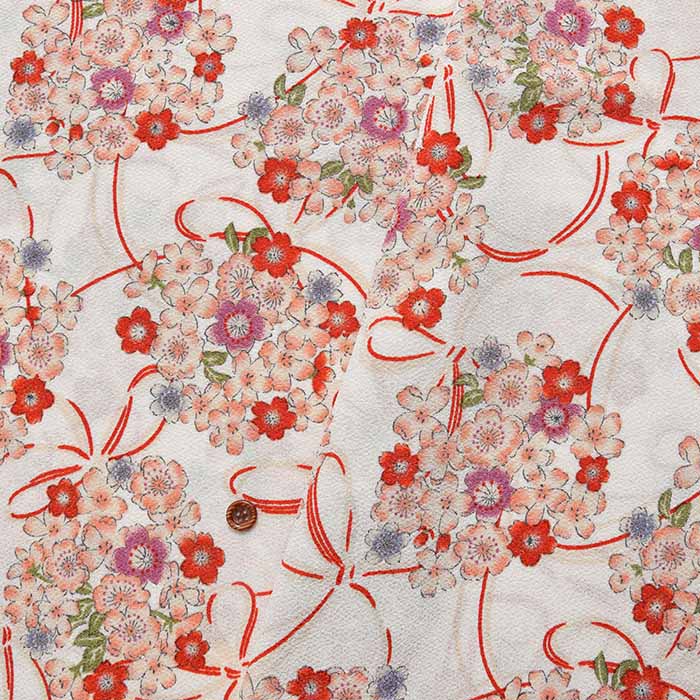 Polyester chirimeprint fabric cherry blossom knot - nomura tailor