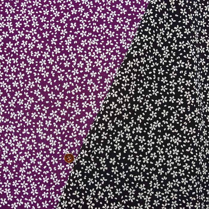 Polyester Chirimen Print Fabric Sakura Fubuki - nomura tailor