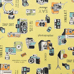 Cotton Ox Print Fabric "Outing" Camera - nomura tailor