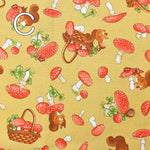 Cotton Sheeting Print Fabric Outing Mushroom Hunting - nomura tailor