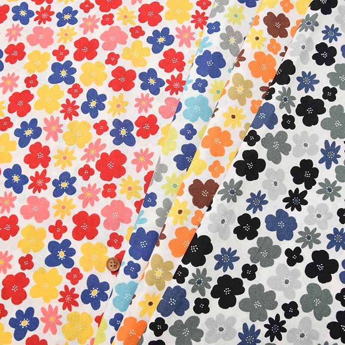 Cotton seating print fabric Scandinavian flower 1 - nomura tailor