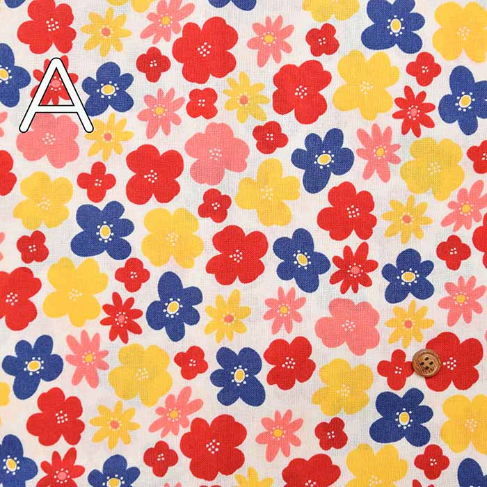 Cotton seating print fabric Scandinavian flower 1 - nomura tailor