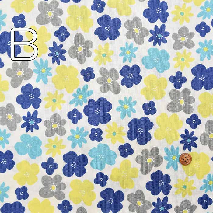 Cotton seating print fabric Scandinavian flower 1 - nomura tailor