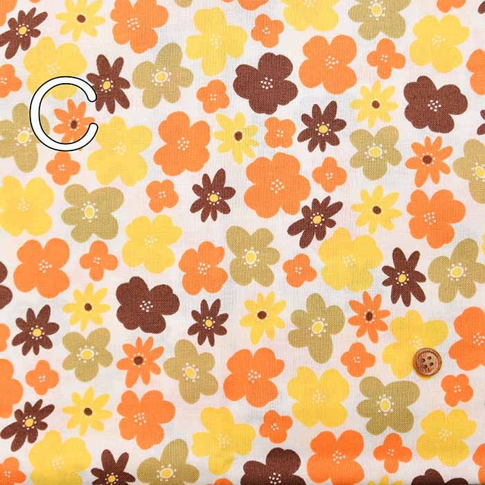 Cotton seating print fabric Scandinavian flower 1 - nomura tailor