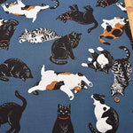 Cotton Ox Printed Fabric Thoughtful cat - nomura tailor