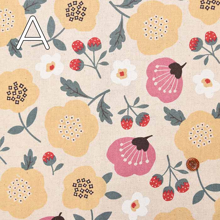 C/L canvas print fabric and strawberries - nomura tailor