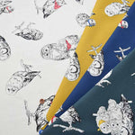 Cotton Ox Printed Fabric Owl - nomura tailor