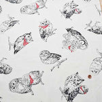 Cotton Ox Printed Fabric Owl - nomura tailor