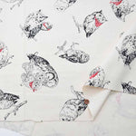 Cotton Ox Printed Fabric Owl - nomura tailor