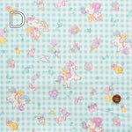 Cotton Ox Printed Fabric Check & Unicorn - nomura tailor