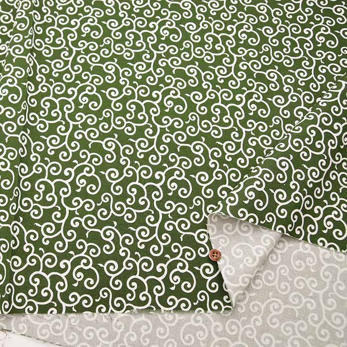 Cotton sheeting print fabric Karakusa - nomura tailor