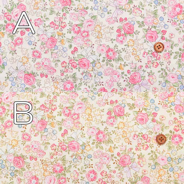 Cotton broadcloth printed fabric Ribbon and flower - nomura tailor