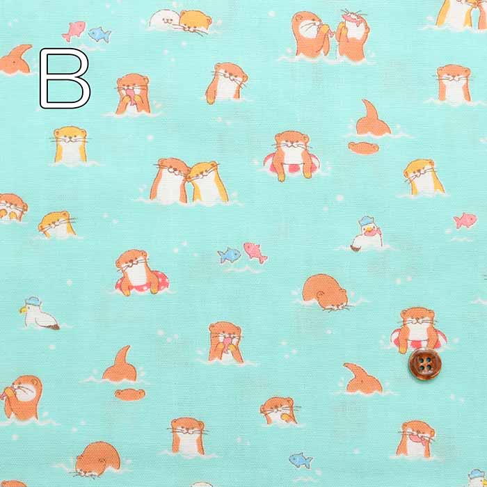 Cotton double gauze print fabric Otter - nomura tailor