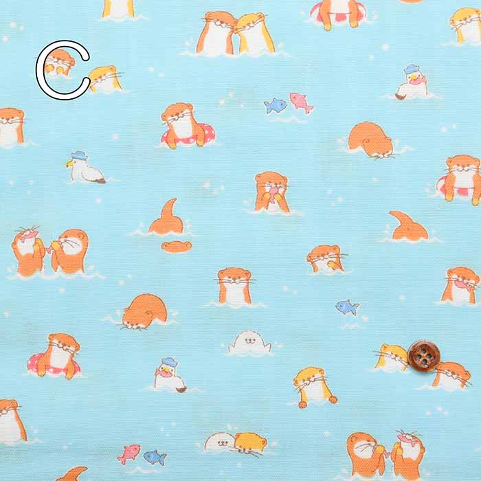 Cotton double gauze print fabric Otter - nomura tailor