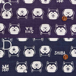 Cotton dobby print fabric Shiba Inu - nomura tailor