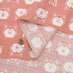 Cotton dobby print fabric Shiba Inu - nomura tailor