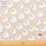 Cotton Ox Printed Fabric Fruit Sandwich and Striped Eggplant - nomura tailor