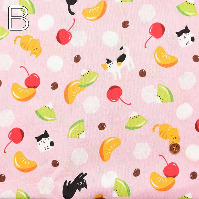 Cotton sheeting print fabric WA Monogatari Anmitsu Neko - nomura tailor