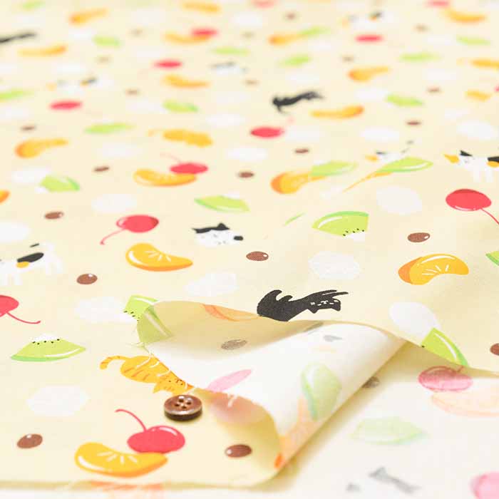 Cotton sheeting print fabric WA Monogatari Anmitsu Neko - nomura tailor