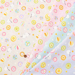 Cotton sheeting print fabric WA Monogatari Candy Striped Enaga - nomura tailor