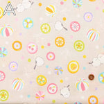 Cotton sheeting print fabric WA Monogatari Candy Striped Enaga - nomura tailor