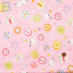 Cotton sheeting print fabric WA Monogatari Candy Striped Enaga - nomura tailor