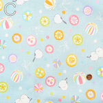 Cotton sheeting print fabric WA Monogatari Candy Striped Enaga - nomura tailor