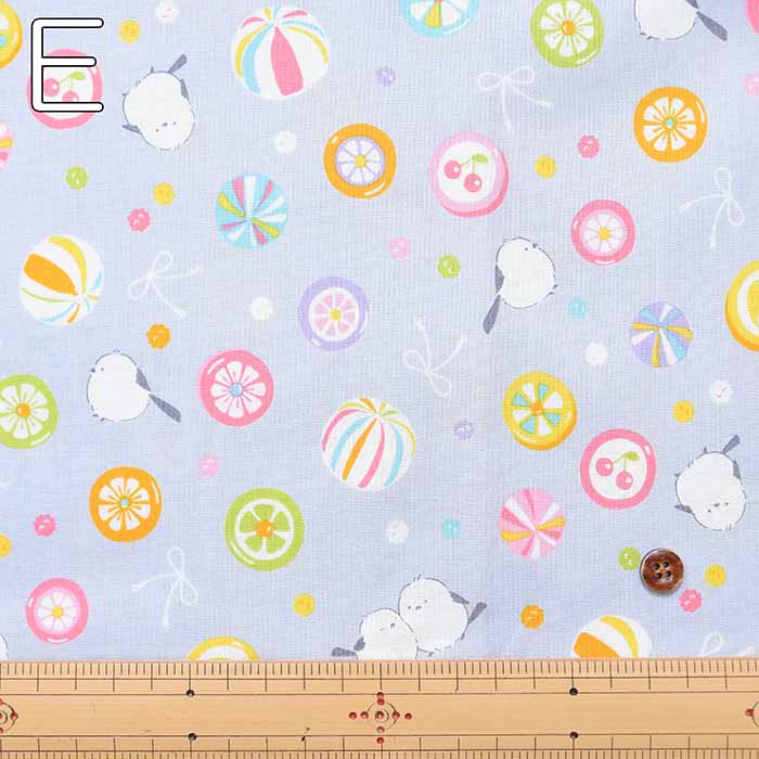 Cotton sheeting print fabric WA Monogatari Candy Striped Enaga - nomura tailor