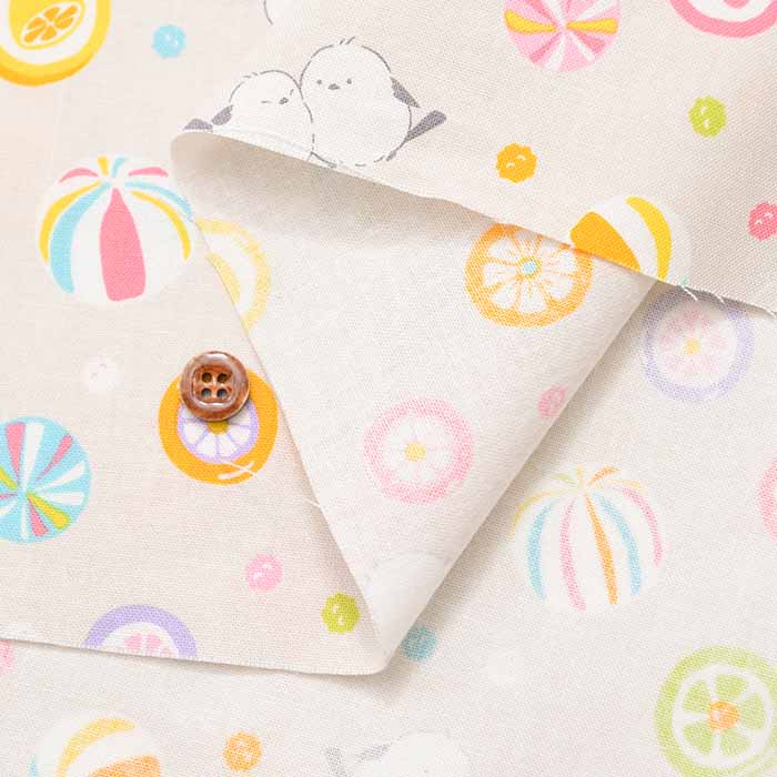 Cotton sheeting print fabric WA Monogatari Candy Striped Enaga - nomura tailor