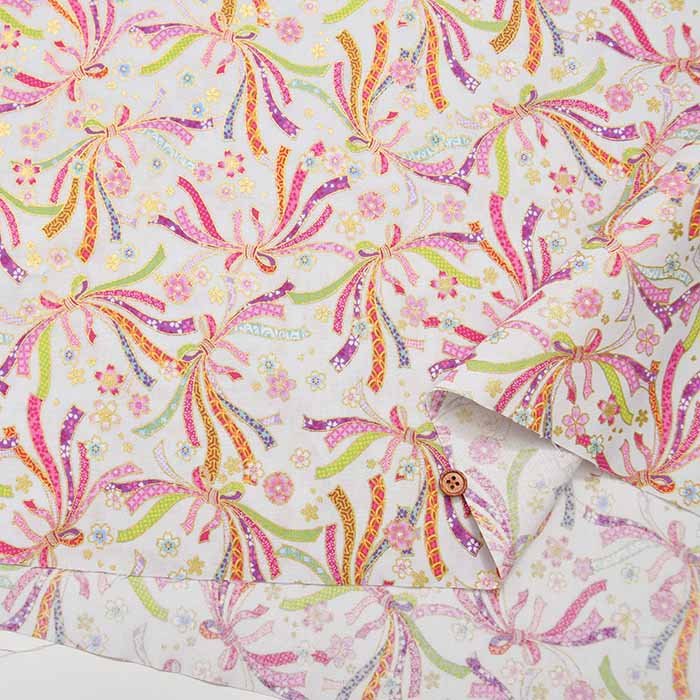 Cotton chitin glamé printed fabric knotted cord - nomura tailor