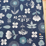 C/L Canvas Printed Fabric Nordic Forest Big Flower - nomura tailor