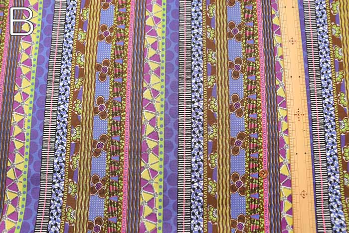 Cotton sheeting print fabric Ethnic stripe - nomura tailor