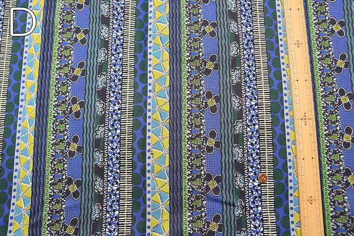 Cotton sheeting print fabric Ethnic stripe - nomura tailor