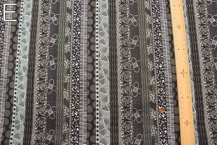 Cotton sheeting print fabric Ethnic stripe - nomura tailor