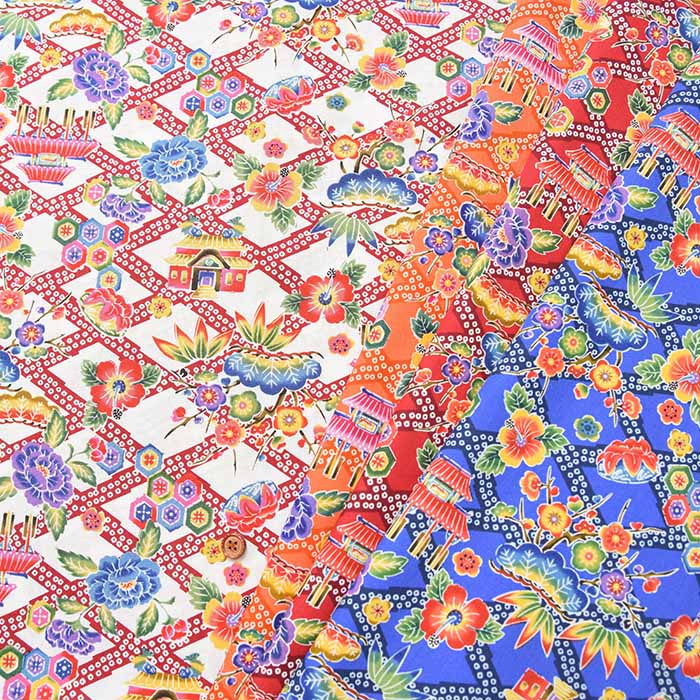 Cotton broadcloth printed fabric Benigata style - nomura tailor