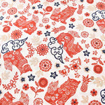 Cotton broadloom printed fabric Red seersucker - nomura tailor