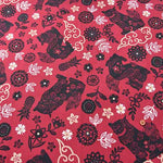 Cotton broadloom printed fabric Red seersucker - nomura tailor