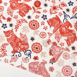 Cotton broadloom printed fabric Red seersucker - nomura tailor