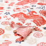 Cotton broadloom printed fabric Red seersucker - nomura tailor