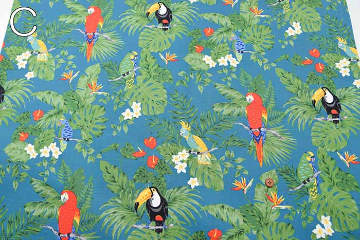 Cotton Ox Printed Fabric Tropical Bird - nomura tailor