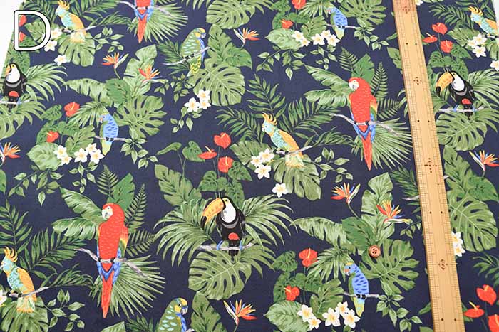 Cotton Ox Printed Fabric Tropical Bird - nomura tailor